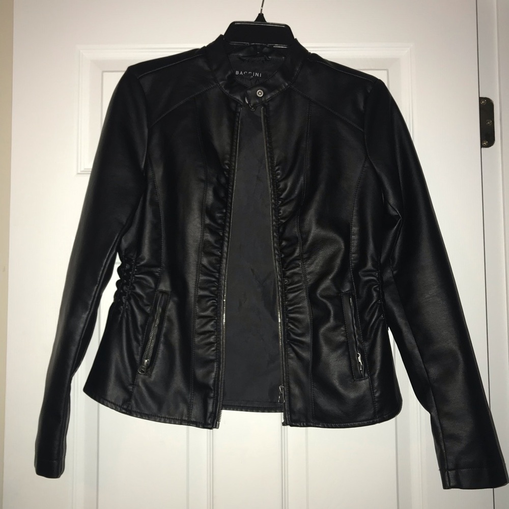 Black faux leather jacket